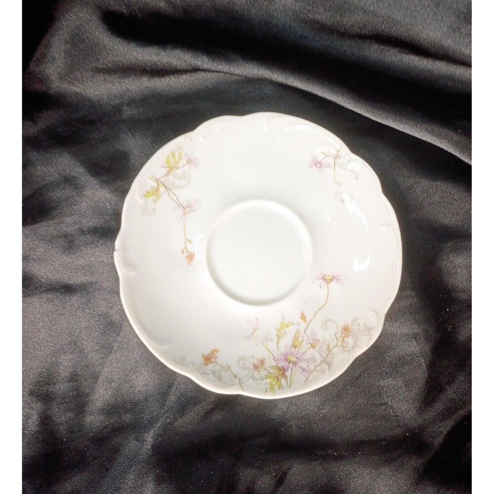 A. Lanternier Limoges France Purple Floral Saucer